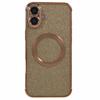 For iPhone 16 Case Electroplating Glitter TPU Clear Phone Cover Compatible with MagSafe