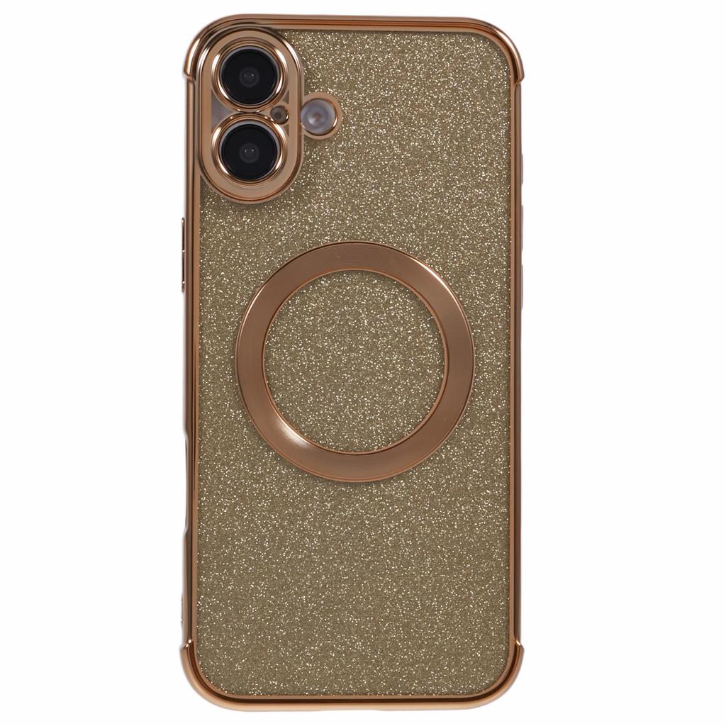 For iPhone 16 Case Electroplating Glitter TPU Clear Phone Cover Compatible with MagSafe