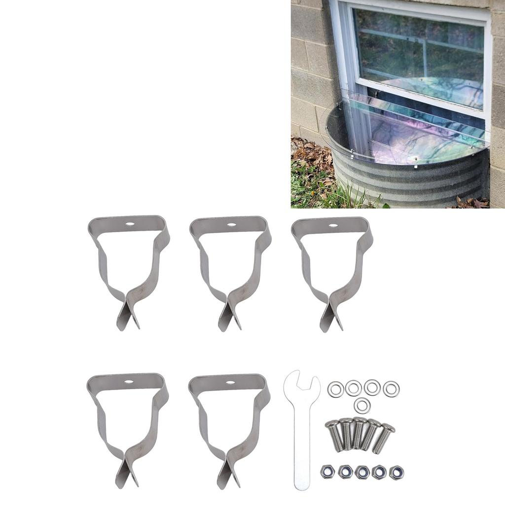 Window Well Cover Spring Clamp Heavy Duty Cold Rolled Steel Zinc Plated Window Well Cover Hardware Kit