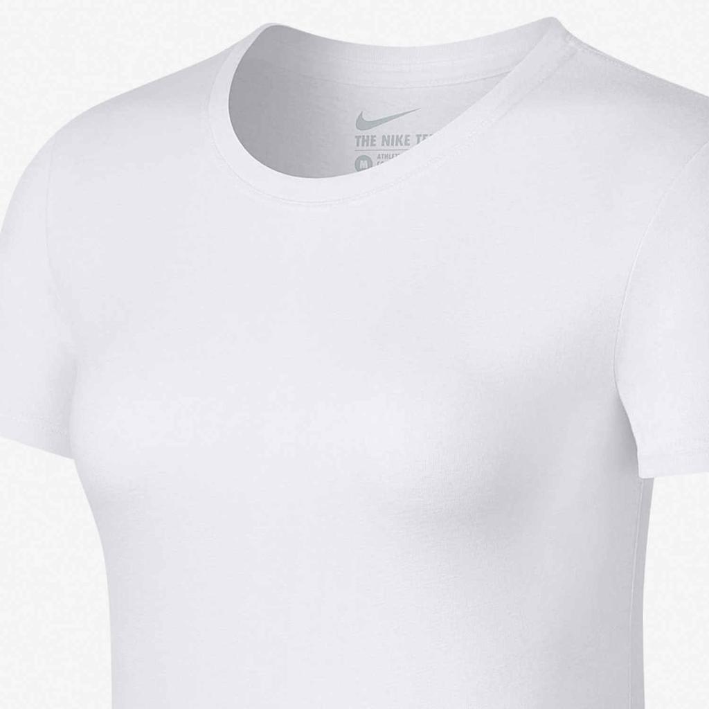Nike Solid Color Breathable Knitted Round Neck Short Sleeve T-Shirt Women Tops White 836327-100