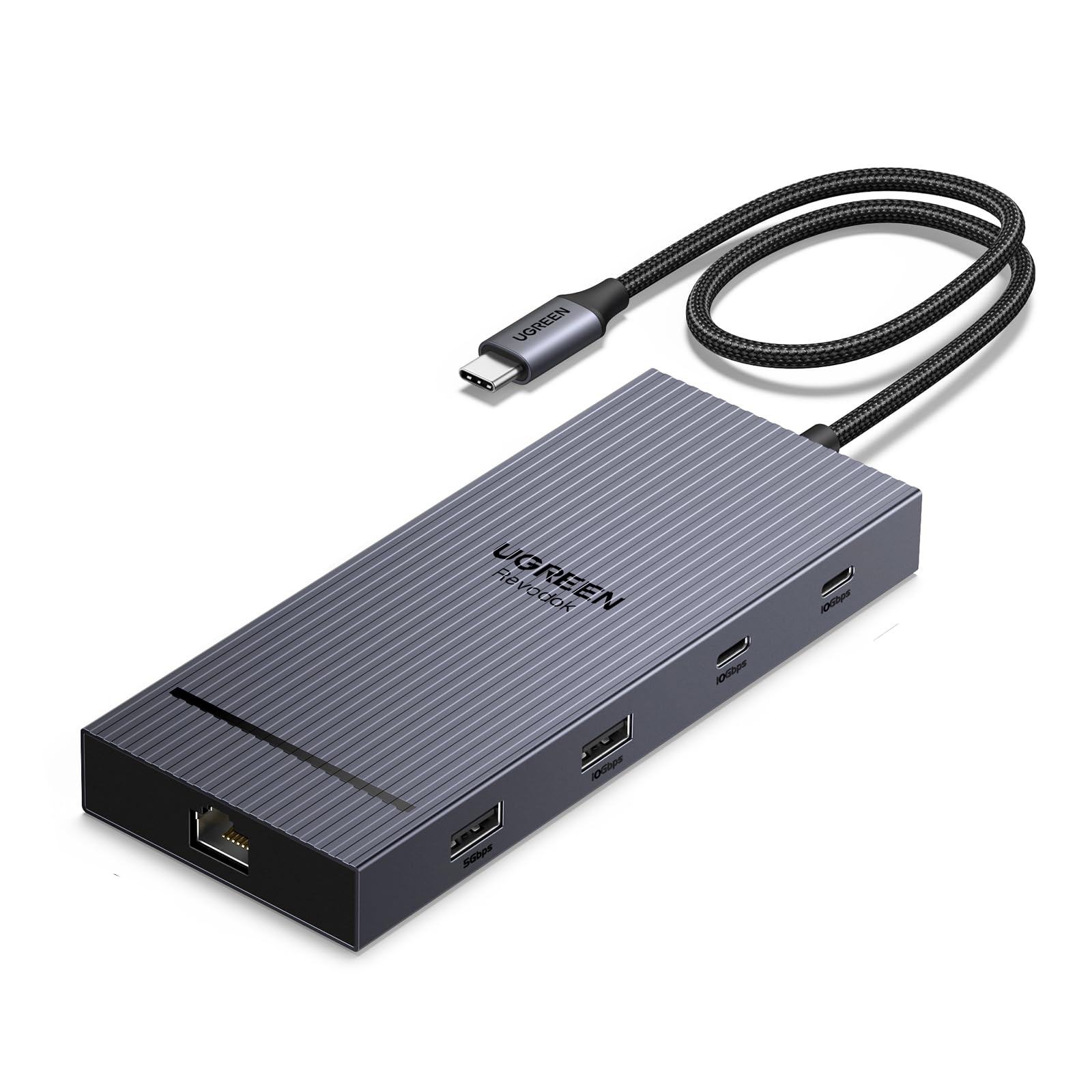 

UGREEN Revodok 10-в-1 USB-C Док-станция USB-C Хаб с двумя HDMI-разветвителями, портами USB A и C 3.2 для передачи данных 10 Гбит/с (4K@60 Гц, Два расширителя 8K@30 Гц