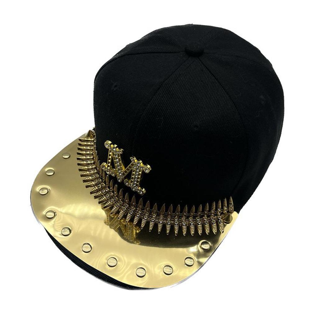 Stylish Rivet Baseball Hat with Adjustable Buckle Duckbill Hat Punk Hip Hop Hat Men Baseball Hat For Party Music Concert