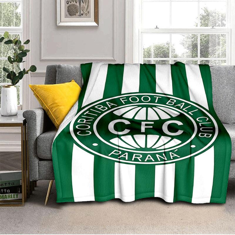Cori-tiba Football Club Crest Printed Throws Blanket Soft Flannel Blankets for Couch Bed Gifts for Men Women Picnic blanket Christmas gifts