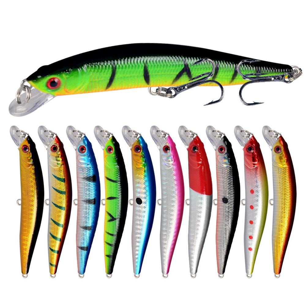Kit Jerkbait Leurre Minnow Ensemble Crankbaits Leurres Durs pour Pêche au Bar Truite Perche Leurres de Surface pour Bateau
