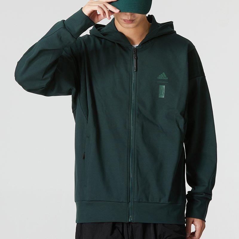 adidas Jackets Men's Green Hooded Moderate Other HM2957