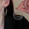 Silver Needle Diamond-set Geometric Circle Earrings Temperament Light Luxury High-end Earrings Personalized Design Cold Wind Earrings Wholesale