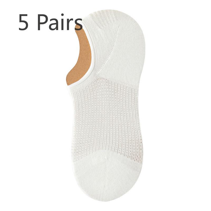 5 Pairs of Women's Summer Ultra Thin Shallow Mouth and 7A Antibacterial Deodorant Invisible Socks