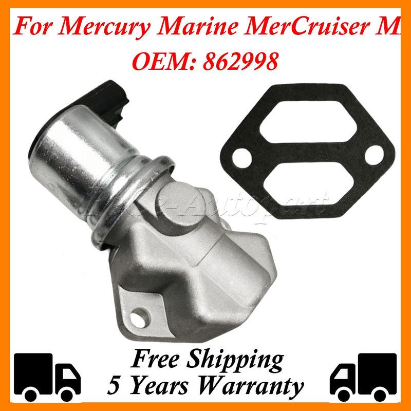 IAC Idle Air Control Valve For Mercury Marine MerCruiser MPI V6 V8 5.0 5.7 27-863112 27-8M0119616 18-7701 1F2Z9F715AA 862998