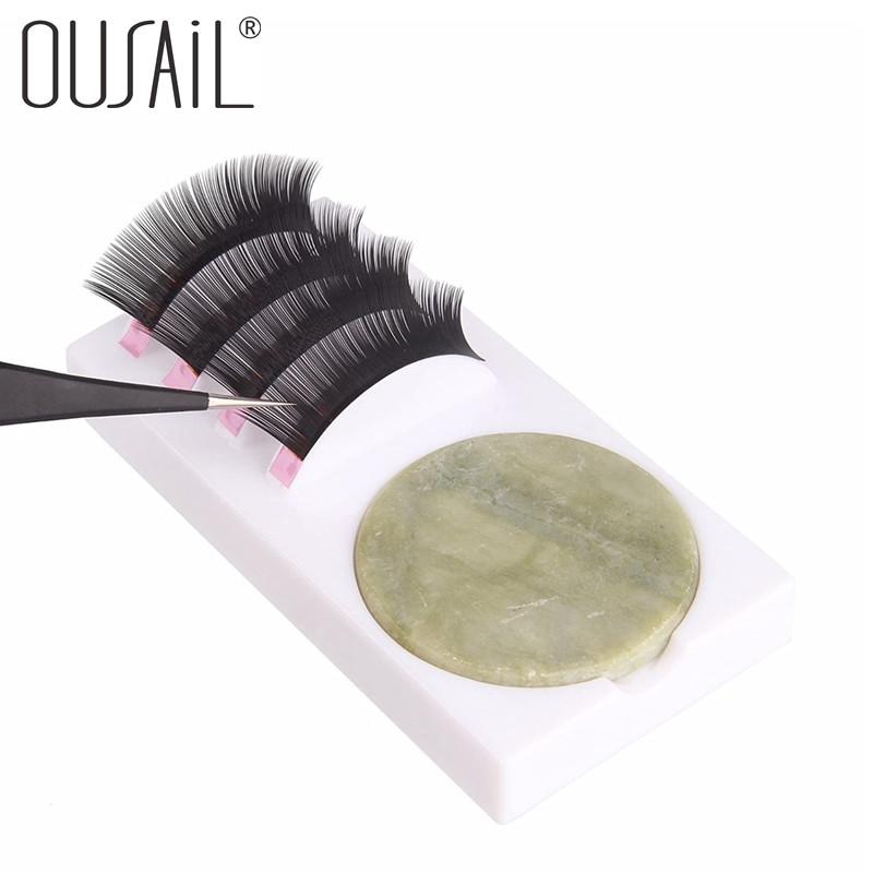 False Eyelashes and Adhesive Tray for Eyelash Extension