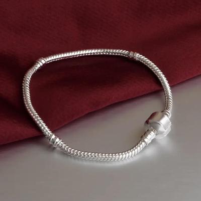 Bracciale a catena serpentina intrecciata placcato argento per uomo e donna