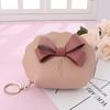 Cute Bow Small Bag Women PU Leather Coin Purses Fashion Zipper Handbag Girls Coin Card Holder for Kids Purses Keychain Wallet