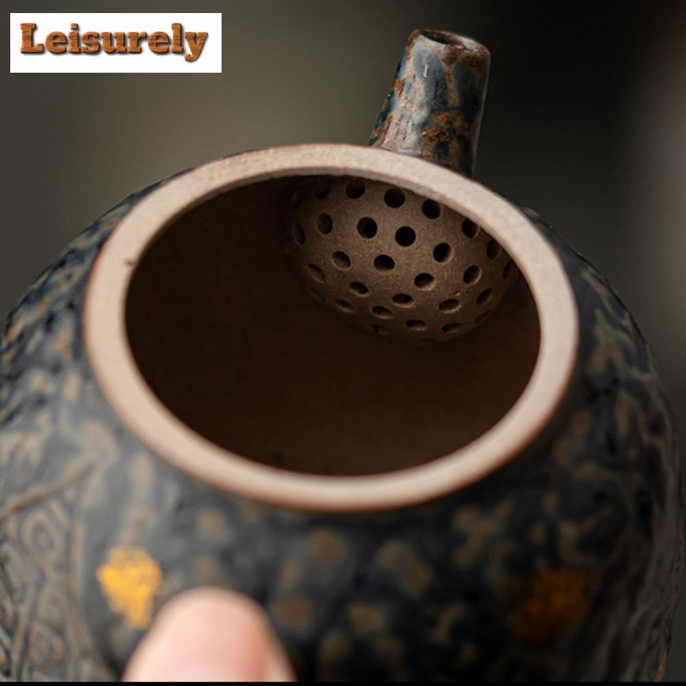 180ml Ručně vyráběná čajová konvice Old Rock Mud Japonská hrubá hrnčířská keramika Starobylý čajník Rychlovarná konvice Kung Fu Tea Čínská čajová sada Dekorace