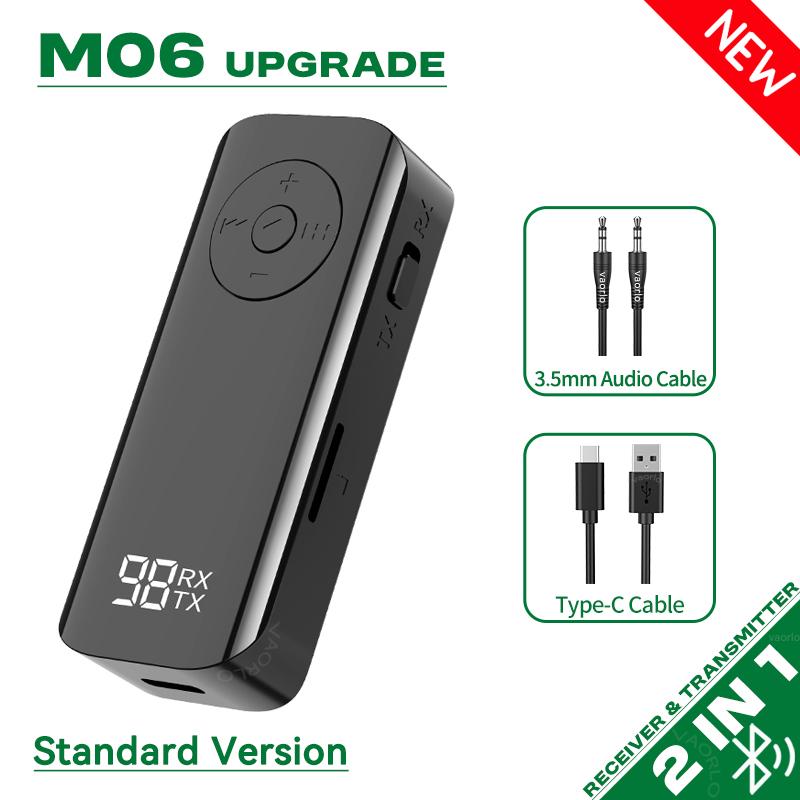 

Bluetooth 5.3 аудио передатчик приемник 3.5 мм AUX поддержка TF карты воспроизведения микрофон воротник-зажим беспроводной адаптер для автомобиля самолет ТВ ПК Standard Version