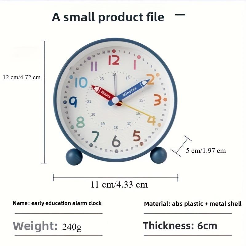 11,43 cm Stiller Pädagogischer Wecker mit bunten Ziffern, Zeigern, Großem Display, Batteriebetrieben, AA Nicht Enthalten, Uhren Wanddekor