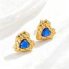 European & American Heart-Shaped Zircon Stainless Steel Stud Earrings - Luxury Trendy Ear Cuffs