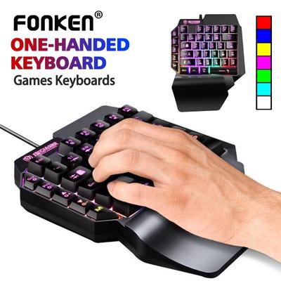 FONKEN מקלדת משחקים מכנית RGB תאורה אחורית נייד מיני משחקים Sharpshooter Throne בקר משחק יד שמאל PS4 Xbox גיימרים