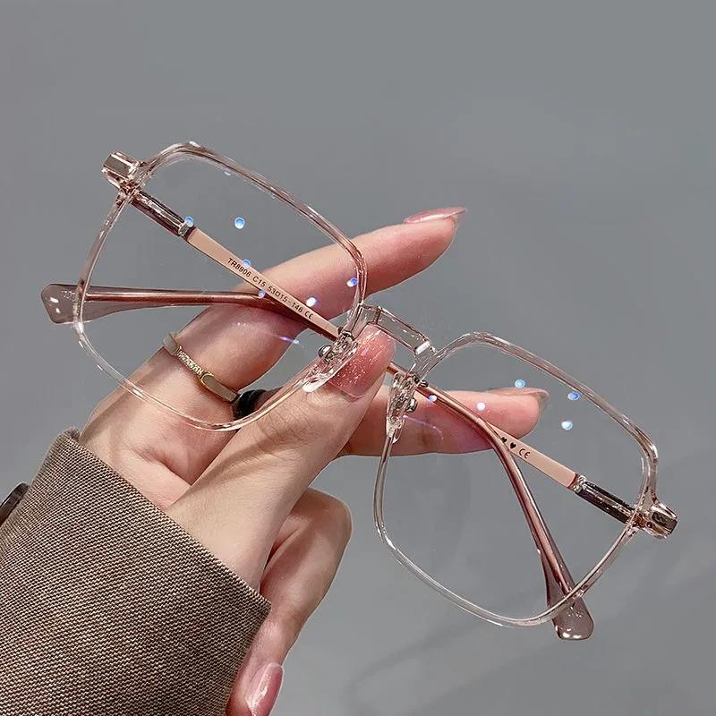 Ultralight Myopia Glasses for Woman Fashion Large Frame Glasses Blue Light Blocking Glasses Diopter -1.0-1.5-2.0-2.5 To -3.5-6.0
