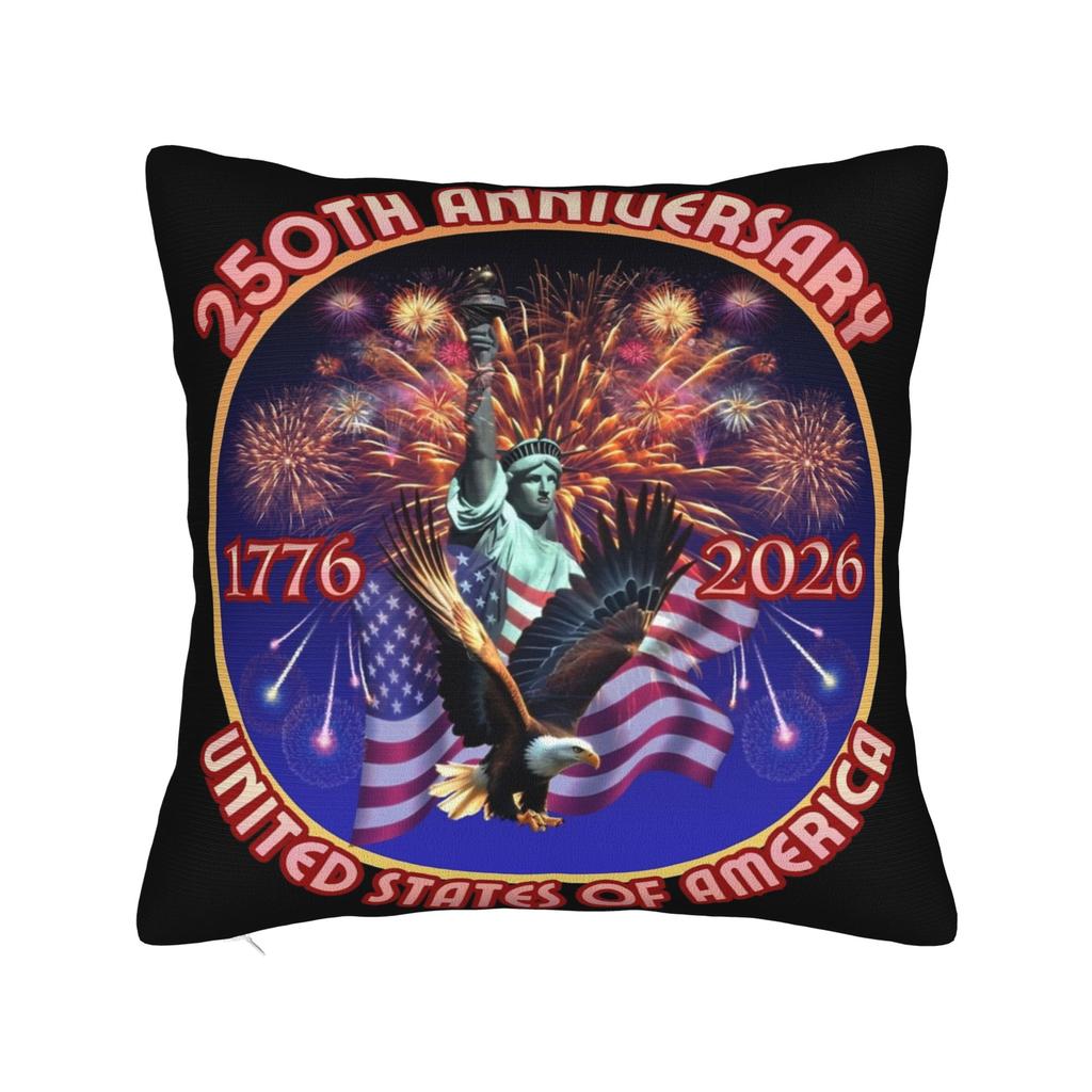 Decorative Pillow Cover America Year Anniversary Merch Seat Throw Pillow Case Cover Zipper Multiple Sizes