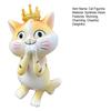 Cat Figurine Small Resin Cat Statue with Crown Cartoon Desktop Ornament