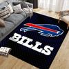 Buffalo Bills Flannel Printed Carpet, Home Sofa Decoration for Living Room & Bedroom, Non‑Slip Play Flannel Floor Mat for Game Room