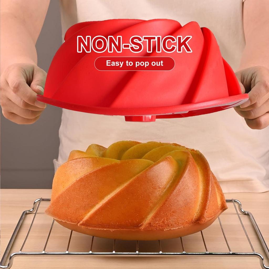 1/2pcs Silicone Base Cake Pan, Non-Stick & Easy Release for Perfect Baking, 180°C Safe, Round Mold, Dishwasher Friendly