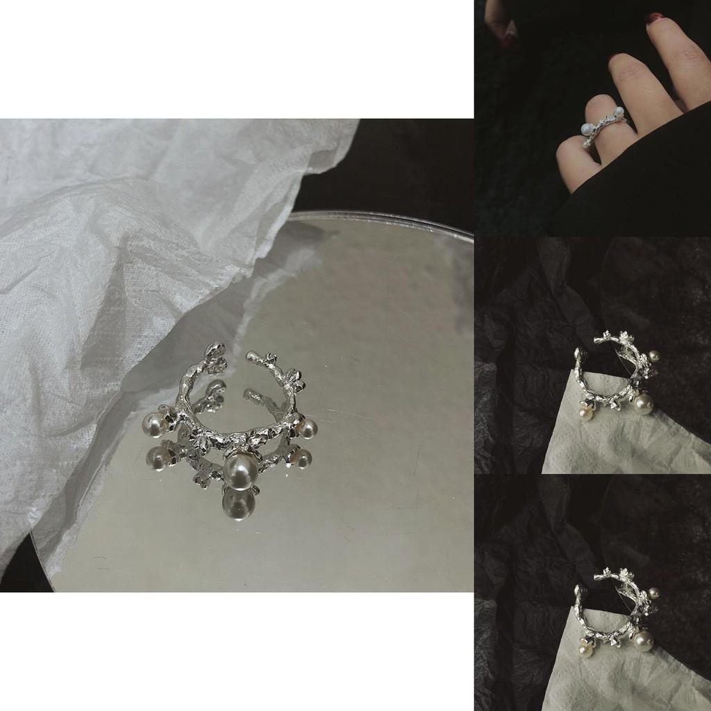 Cold Exquisite Ins Minimalist Pearl Ring For Women Featuring Size Adjustable