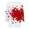 Damen Lässige Mode V-Ausschnitt Locker Vielseitig Halloween-Print Dreiviertelarm Oberteil