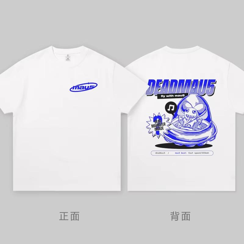 Deadmau5 Elektronická Myš Krátký Rukáv Tričko Pánské Top 100 Dj Oblečení Kolem Elektronického Bungee Disco Kulatý Výstřih Bavlněné Tričko