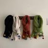 Candy Color Hand Knitted Scarf Women's Sweet Heart Embroidery Scarf Fashion Korean Student Warm Muffler Winter Versatile Shawl