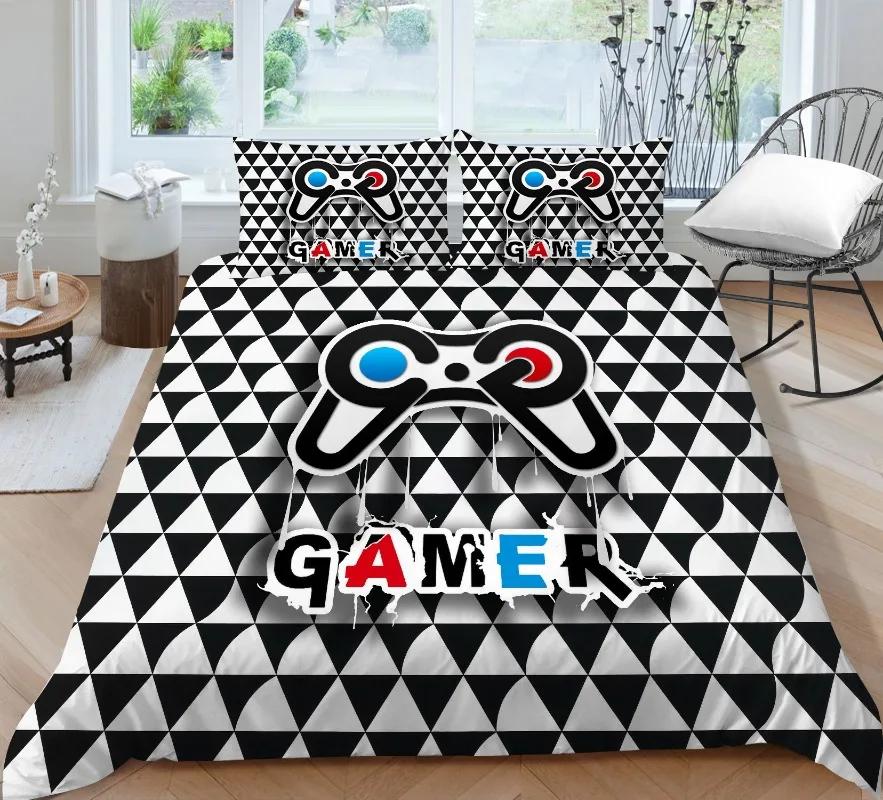 Mikrofaser Bettwäschesets für Kinder, Gaming Bettbezug-Set, Bedruckter Videospiele Bettdeckenbezug, Playstation Designs, Bettset für Jungen