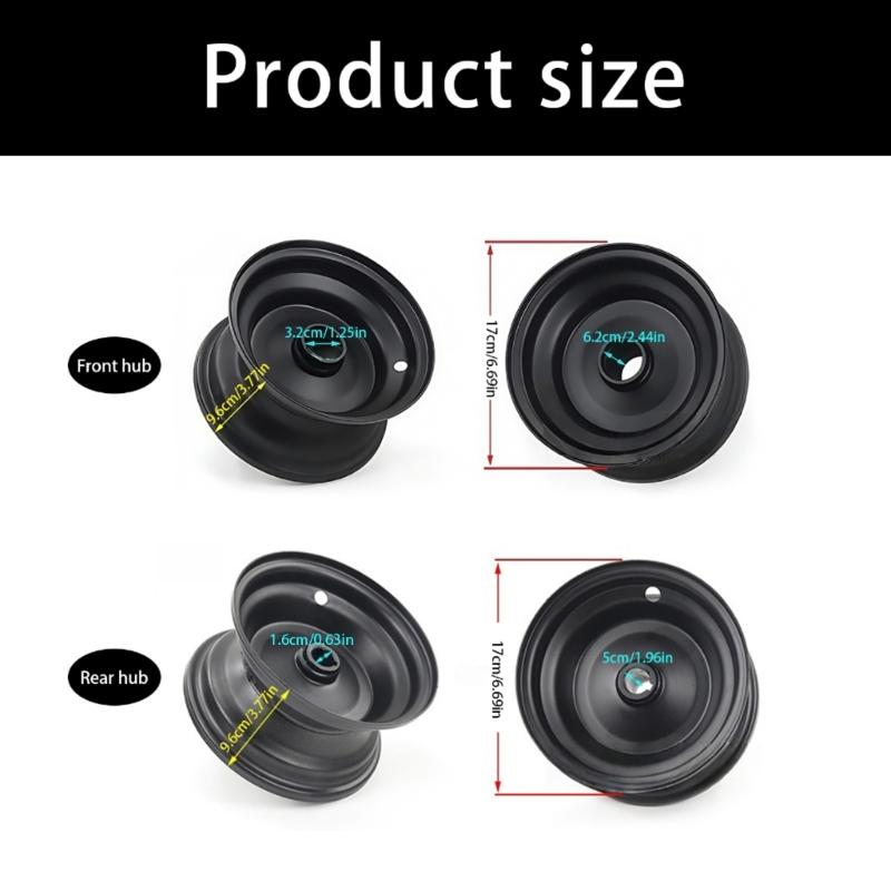 Front/Rear 6in Iron Wheel Hubs Off Road Vehicle Accessories Vibration Reduction Easy Assembly Long Lasting