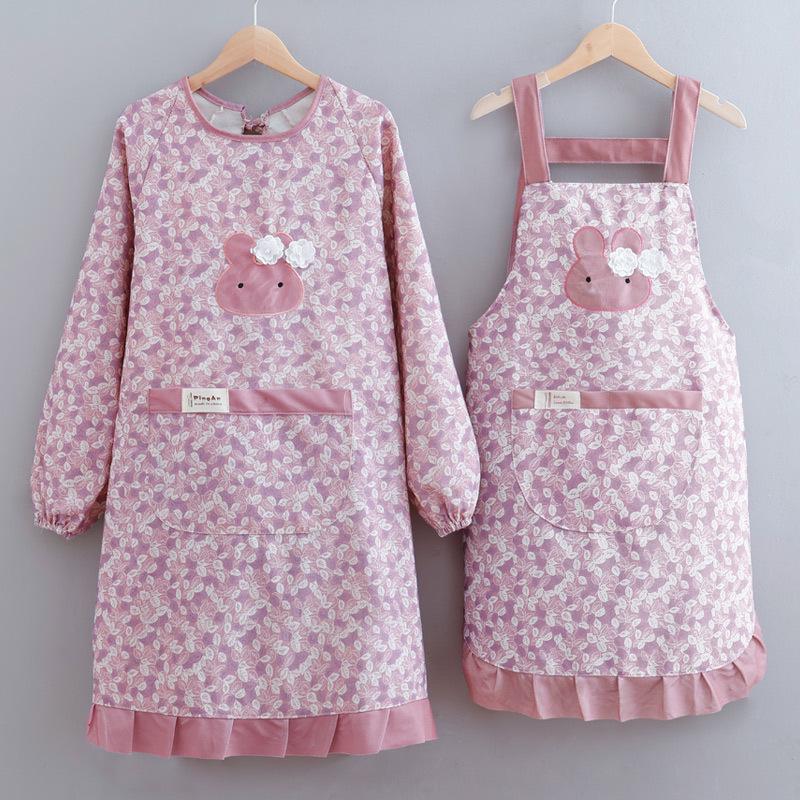 2024 Women's Long Sleeve Waterproof Kitchen Apron - Oil-Proof Coveralls for Home Use