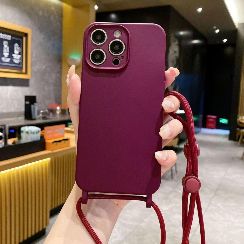 Coque d'iPhone 17 Pro Max en Silicone Liquide avec Lanière - Anti-chute pour iPhone 16/15/14/13/12