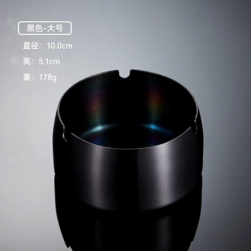 Stainless steel ashtray 018 heightened and closed windproof cigarette disc hotel drop-resistant color smoking set business gift