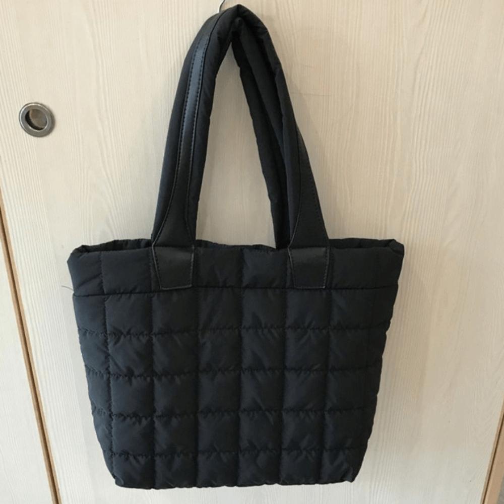 Solid Color Quilted Shoulder Bag Korean Style Quilted Handbag  Ladies Shopper