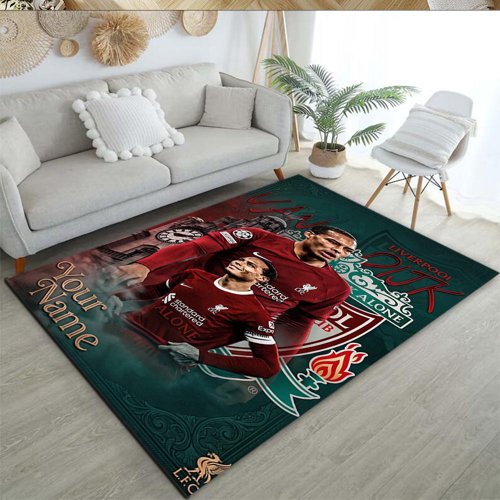 Liverpool Fc Customize Your Name Area Rug Perfect For Decorate Room Foyer Hallway Outdoor Antislip Carpet Office Home Decor
