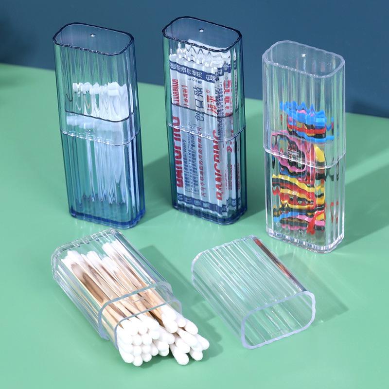 Compact Dustproof Storage Case for Band-Aids, Cotton Swabs, Lip Brushes, and Floss