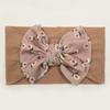 New twill print bow children's headband, summer thin solid color baby hair accessories, girls headscarf