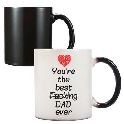 Father's Day Ceramic Coffee Mug Water Cup Temperature-sensitive Color-changing Cup