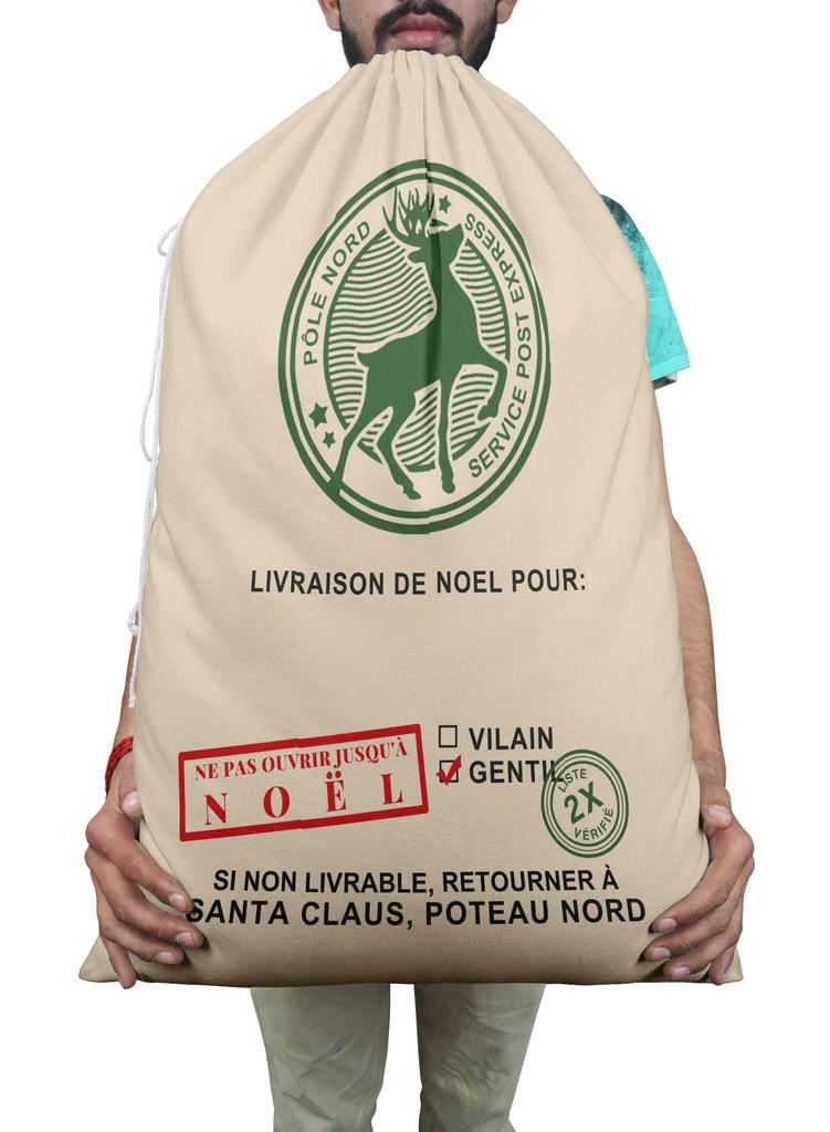 Printtoo Pack of 2 Drawstring Special Delivery Extra Large Size Christmas Sack Re-Usable Xmas Present Storage 27x20 Inch