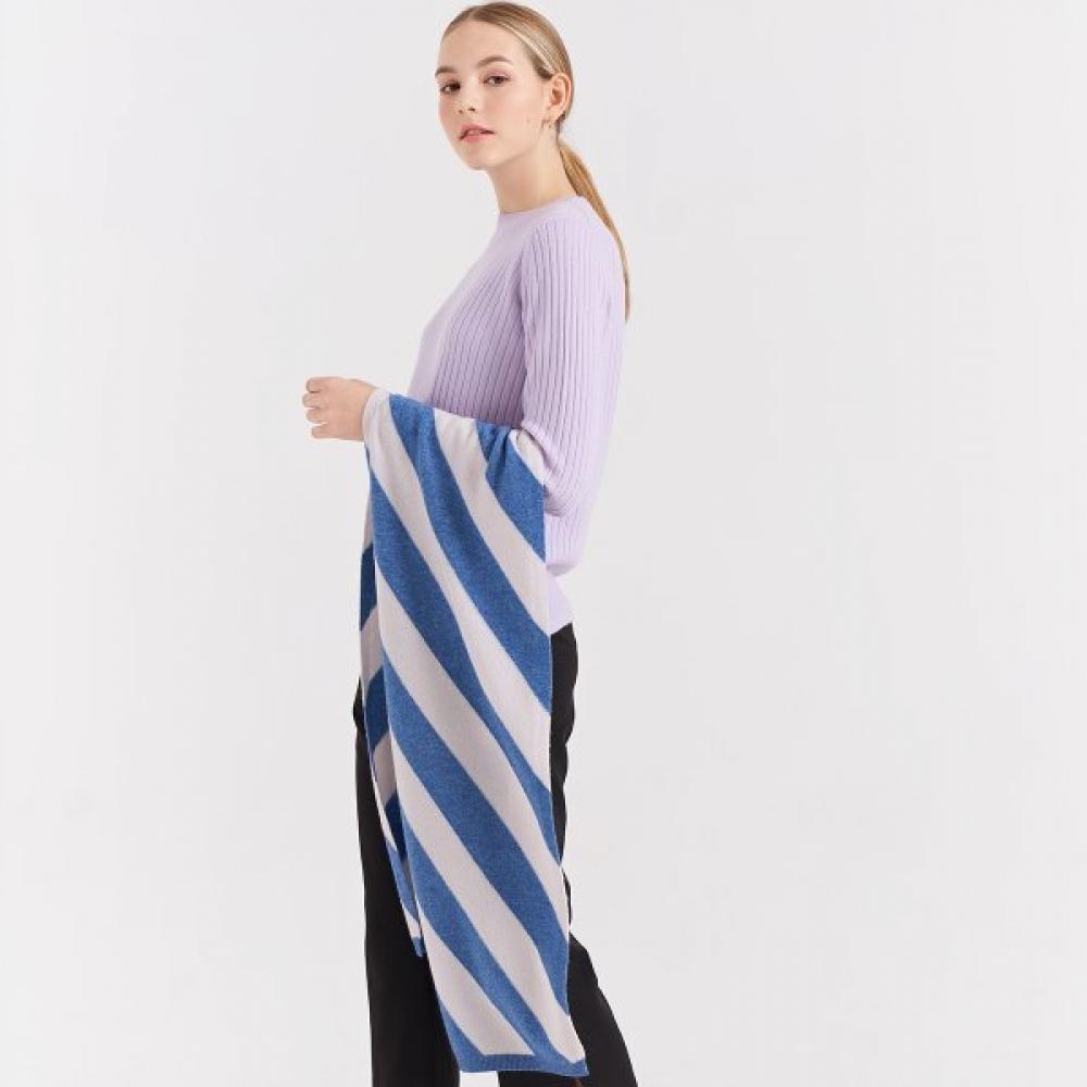 Dal Cashmere Bi Color Cashmere Scarf Blue Gray Single option
