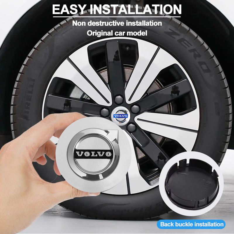 4ks 64mm Středová krytka kola Volvo Kryt náboje Znak Odznak Nálepka Autopříslušenství Pro Volvo S40 S60 S80L XC60 XC90 V40 V60 V50 V90