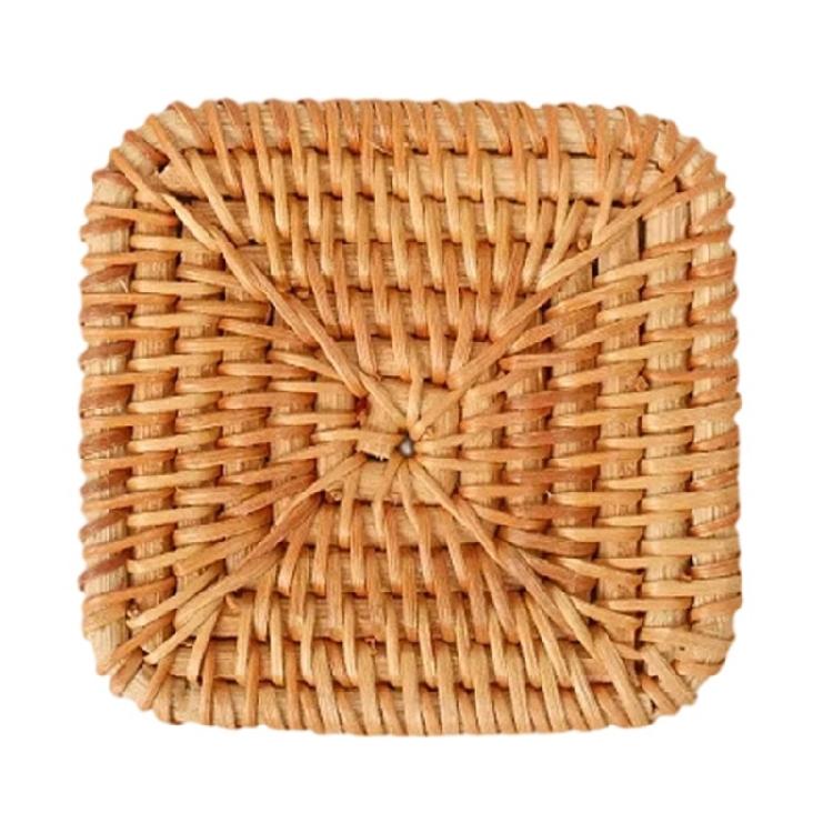 

Unique Charm Rattan Coasters Storage Tray with/without Basket Great For Coffee Mugs And Soup Bowl Protections 8