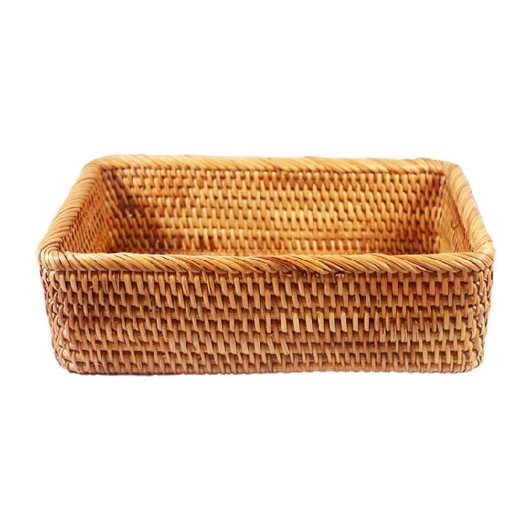 Household Wicker Bread Storage Basket Display Tray Decorative Empty Gift Basket