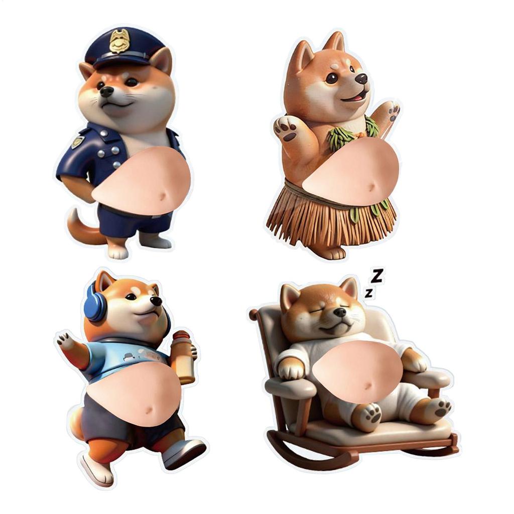 3D dog Belly Stickers Squeezable Decorative Animal Cartoon self-adhesive Sticker Mobile Phone Decoration Sticker Home Decor
