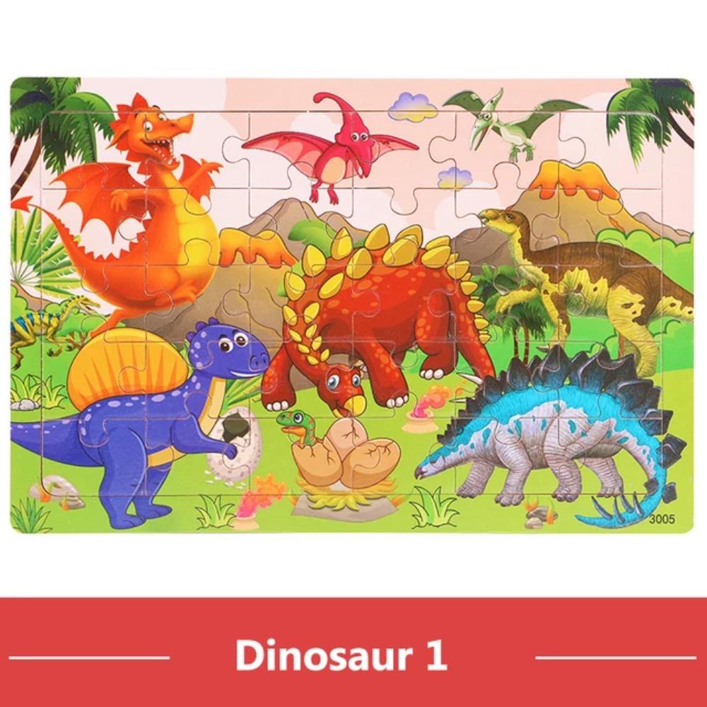 Puzzle 3D Montessori Economic 30 de piese Animal de Desene Animate Puzzle din Lemn Joc de Masă Jucării Educative Pentru Copii Cadouri