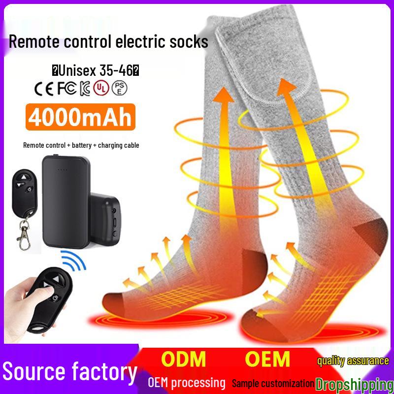 Unisex Elektrisch Beheizte Socken mit Fernbedienung für Kälteschutz im Freien - Ideal für Radfahren und Skifahren