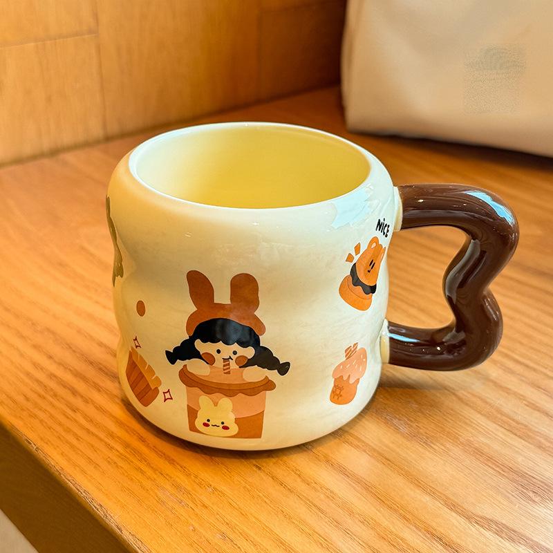 

Birthday gift, girl mug, retro ceramic cup, girlfriend souvenir, practical and high-end cup gift box. 401-500ml