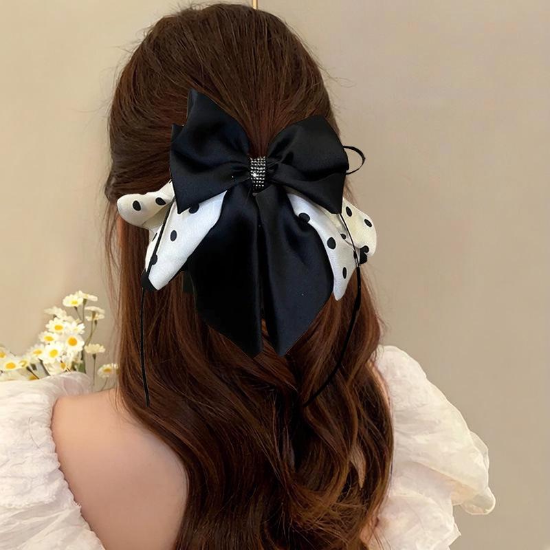 Handmade Chiffon Floral Bow Ponytail Clip for Voluminous Hair