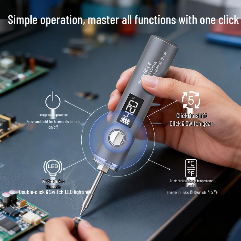 Portable Wireless USB Rechargeable Digital Soldering Iron